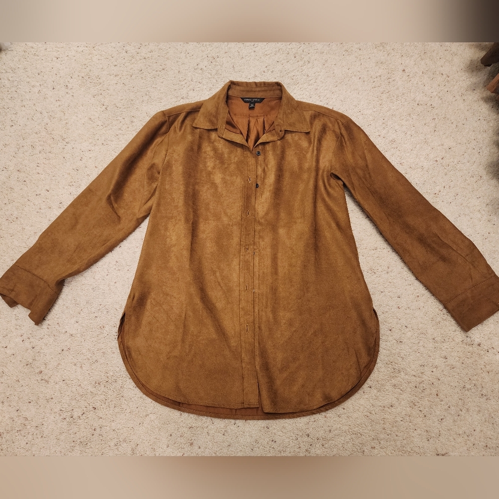 Banana Republic Tan Faux Suede Shirt